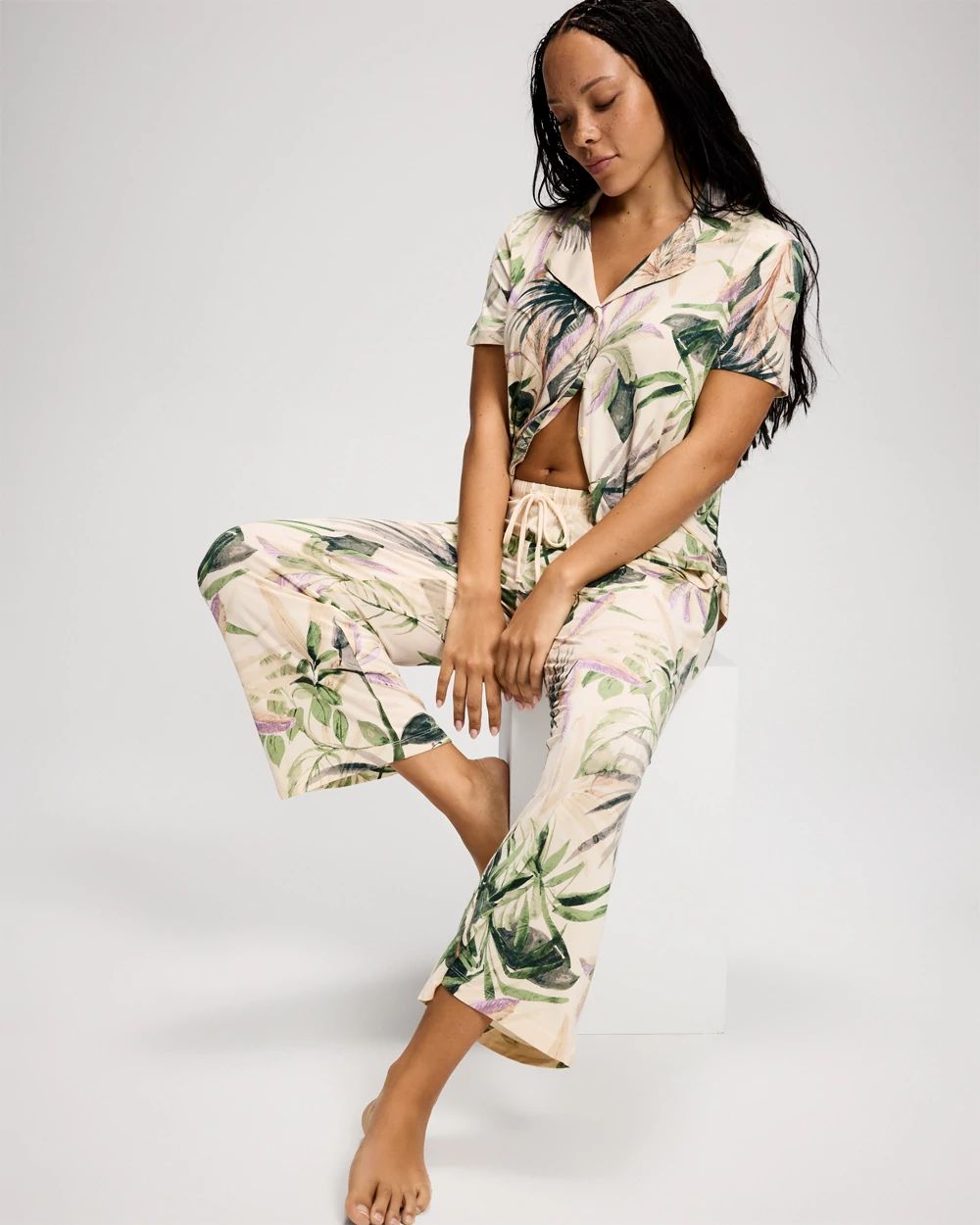 Relaxed Crop Pajama Pants click to view larger image.