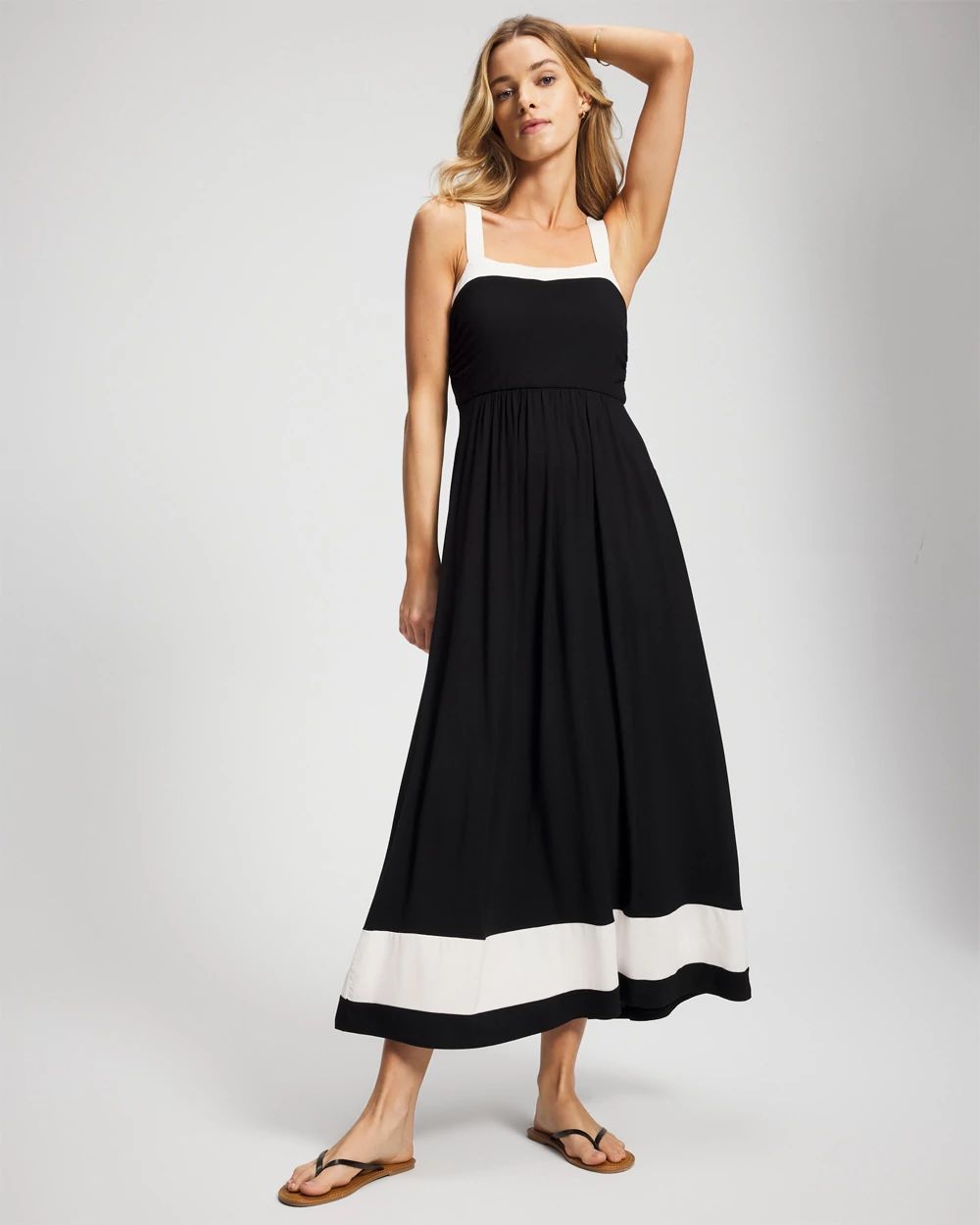 Soft Jersey Colorblock Maxi Bra Dress