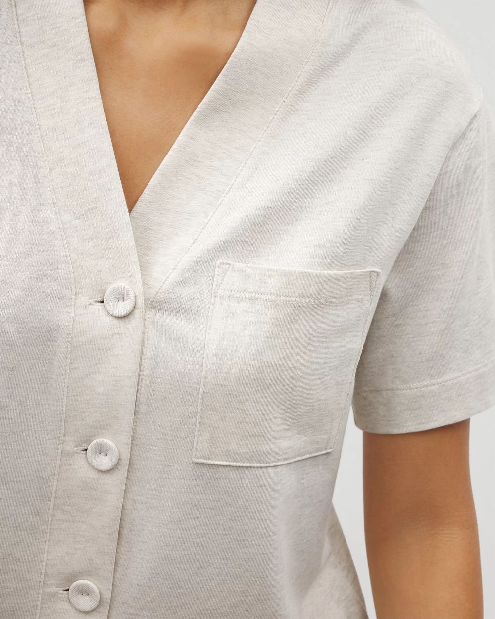 Most Loved Cotton Button-Front Pajama Tee