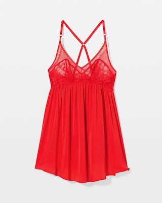 Satin Babydoll Chemise click to view larger image.