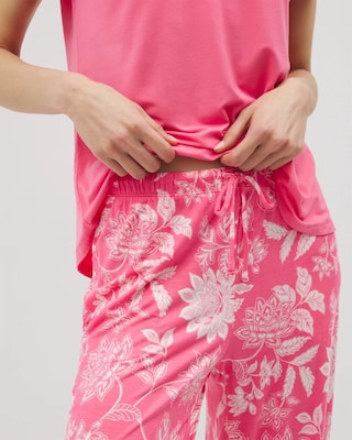 Short-Sleeve + Cropped Pants Pajama Set click to view larger image.