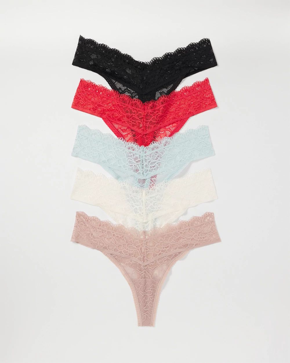 Thong Panty with Enchanting Lace 5 Pack