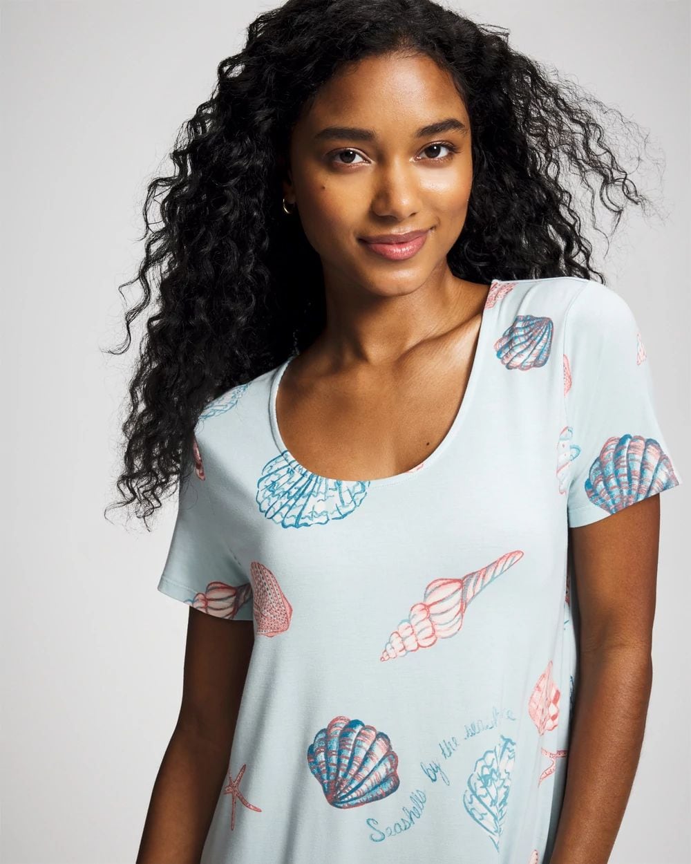 Cool Nights Short Sleeve Scoop Neck Sleepshirt