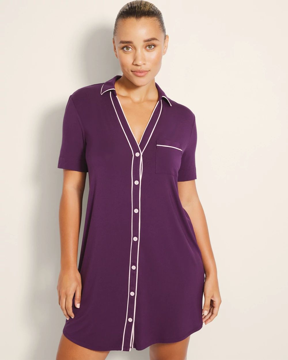 Button-Front Sleepshirt