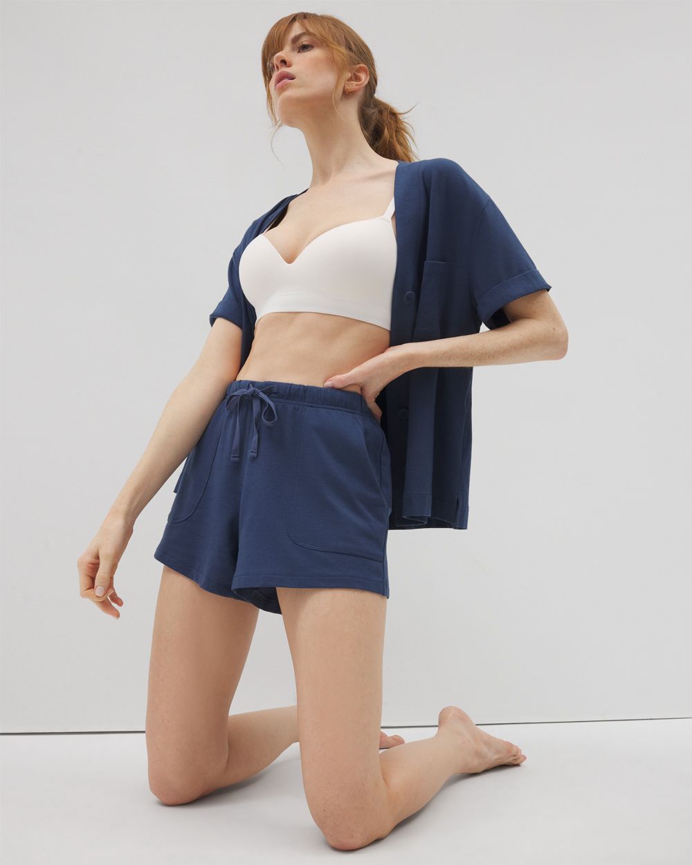 Most Loved Cotton Button-Front Pajama Tee