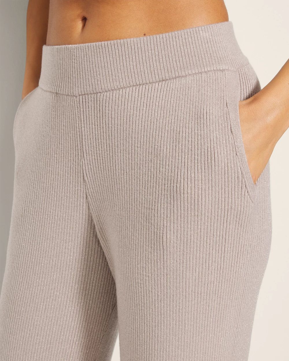 Lurex Straight Leg Sweater Pant