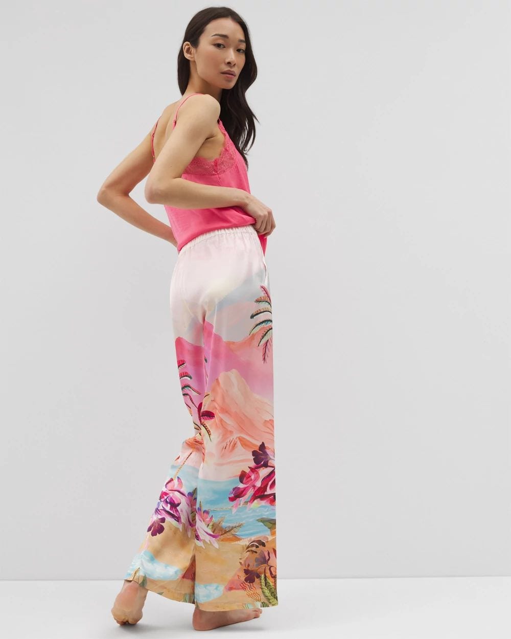 Satin Printed Pajama Pants