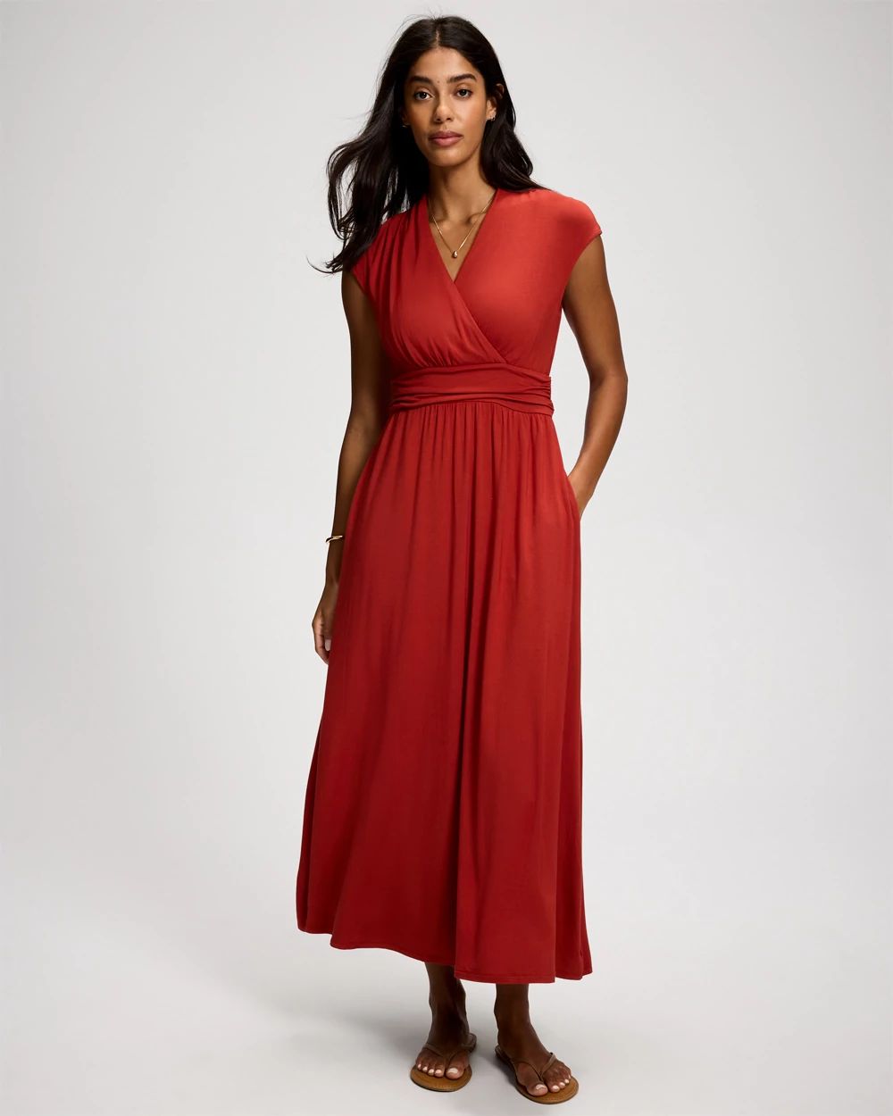 Soft Jersey Serenity Cap Sleeve Maxi Bra Dress