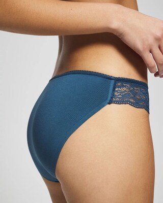Cotton Blend Bikini Panty with Lace click to view larger image.