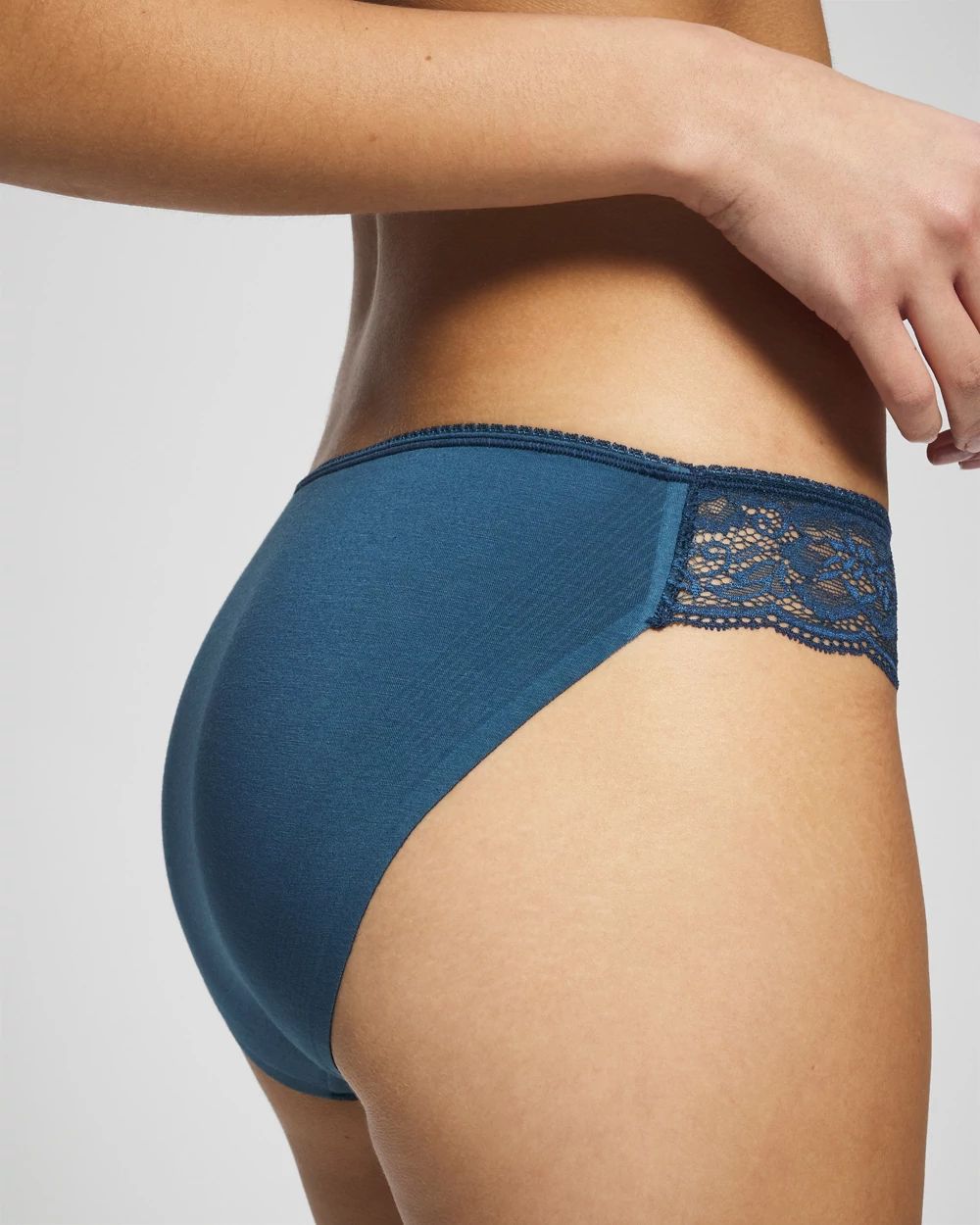 Vanishing Edge Cotton Blend Bikini Panty with Lace