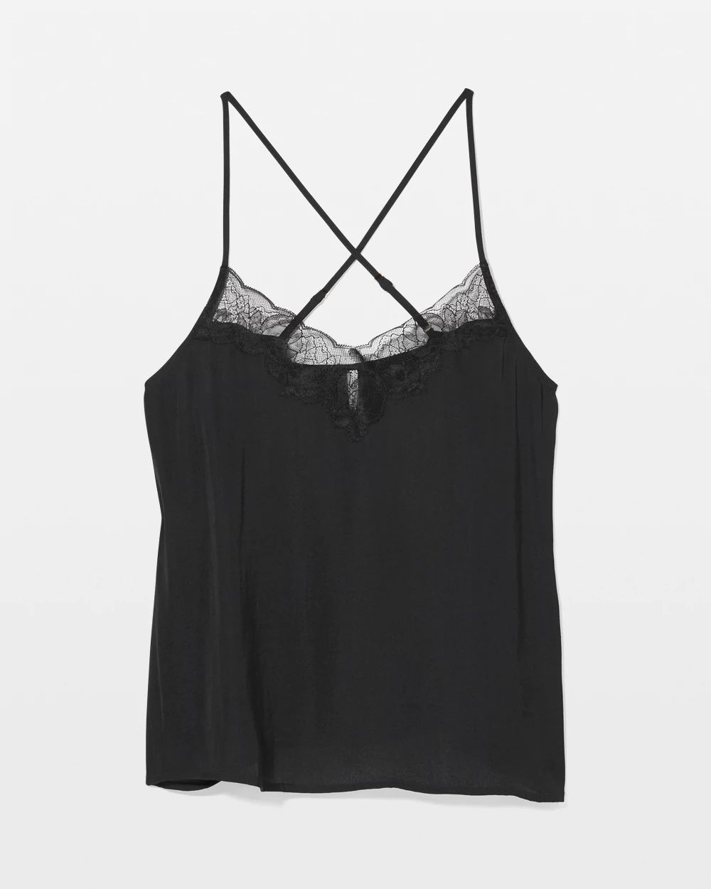 Crinkle Satin Lace Trim Pajama Cami