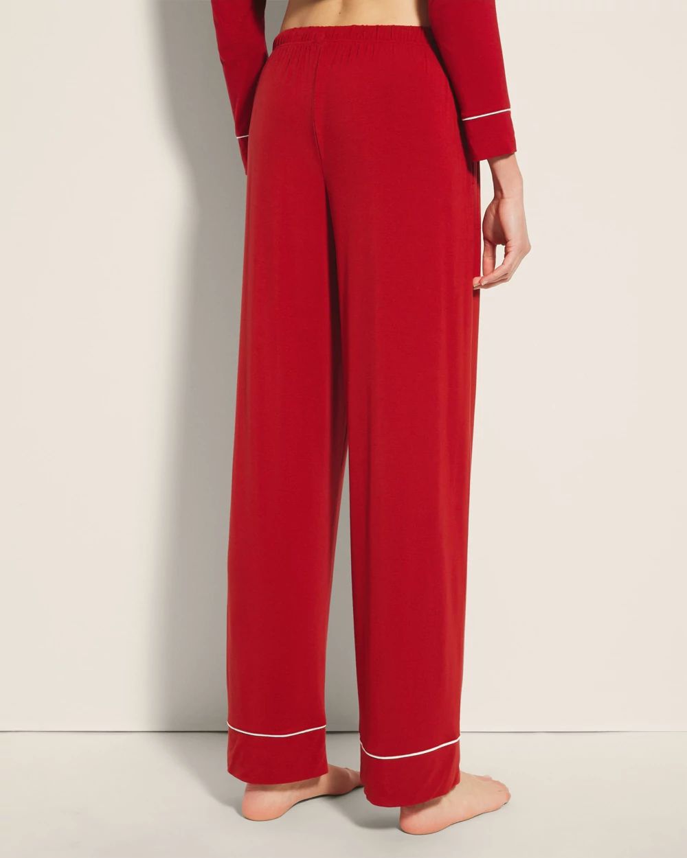 Cool Nights Solid Piped Pajama Pants