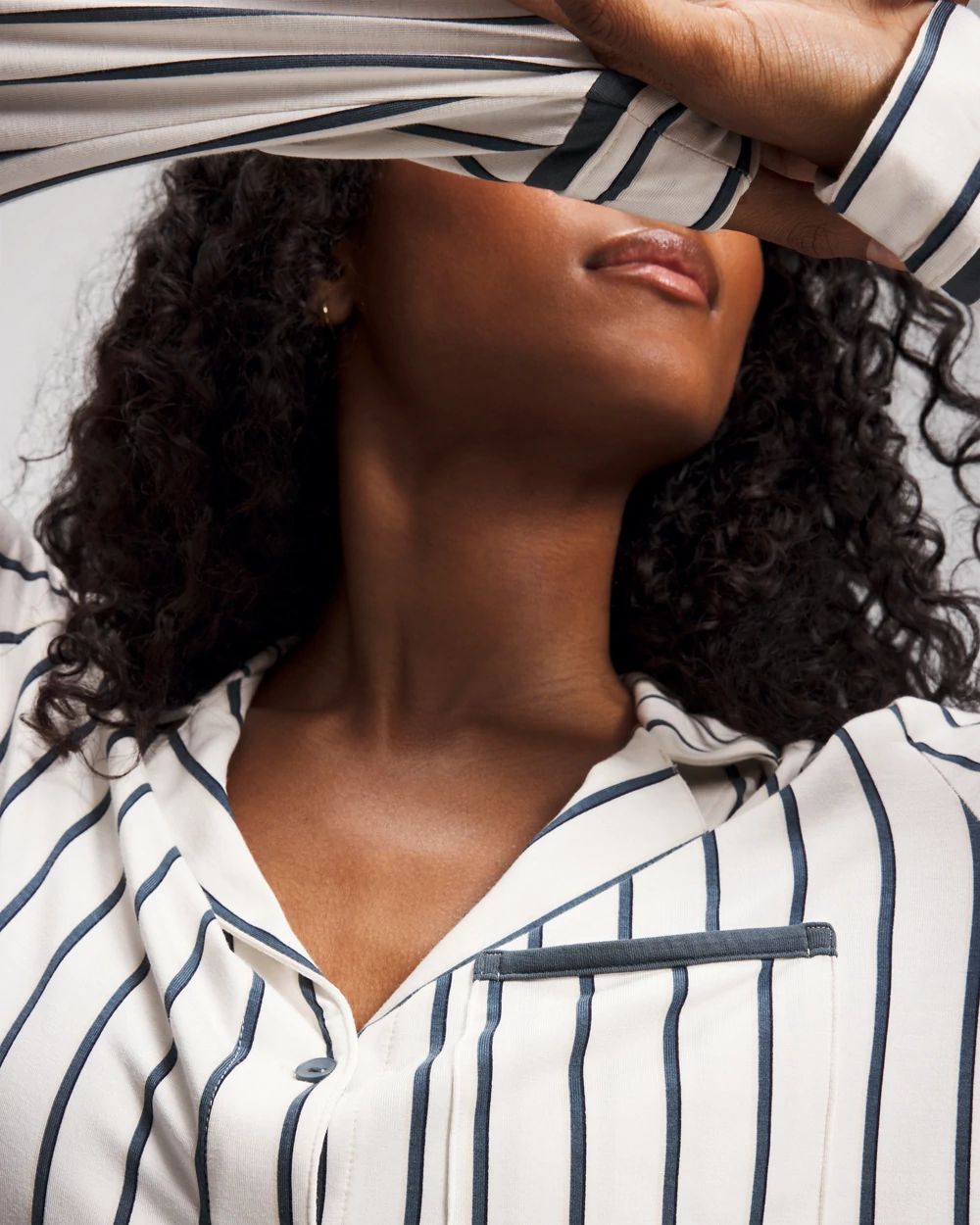 Cool Nights Long-Sleeve Notch Collar Pajama Top