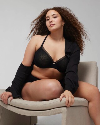 Soma Unlined Perfect Coverage Bra with Stretch Lace click to view larger image.