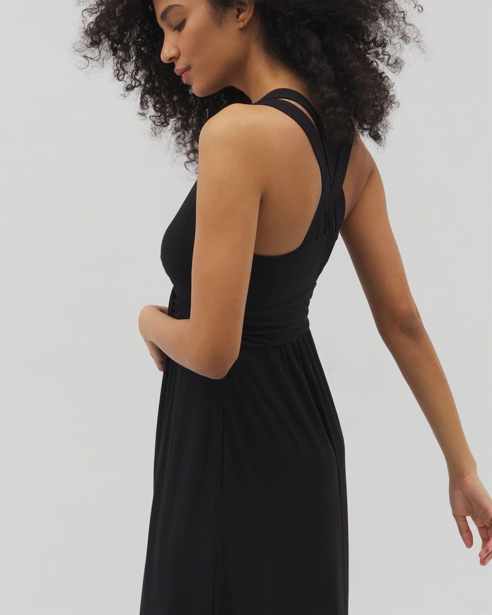 Soft Jersey Isla Cross Back Maxi Bra Dress