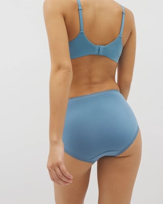 Cotton Brief Panty with Lace Trim click to view larger image.