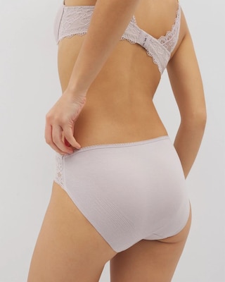 Cotton Blend Hipster Panty with Lace click to view larger image.