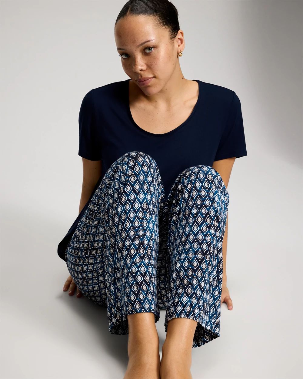 Cool Nights Packaged Short-Sleeve Pant Pajama Set