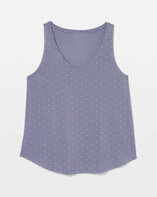 Printed V-Neck Pajama Tank click to view larger image.