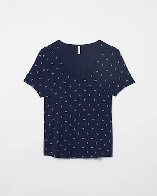 Printed Short-Sleeve Pajama Tee