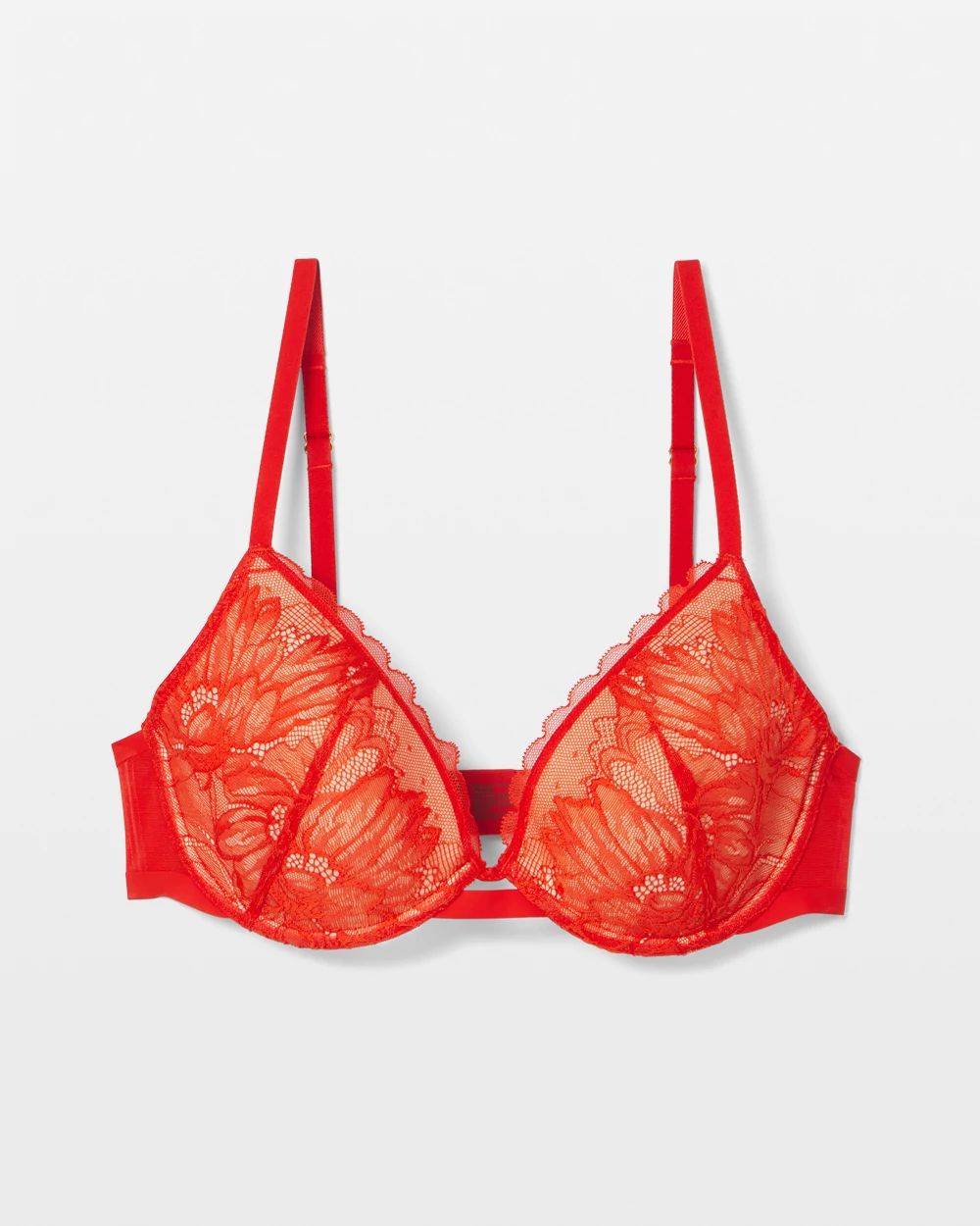 Lightly Lined Plunge Bra with Lace