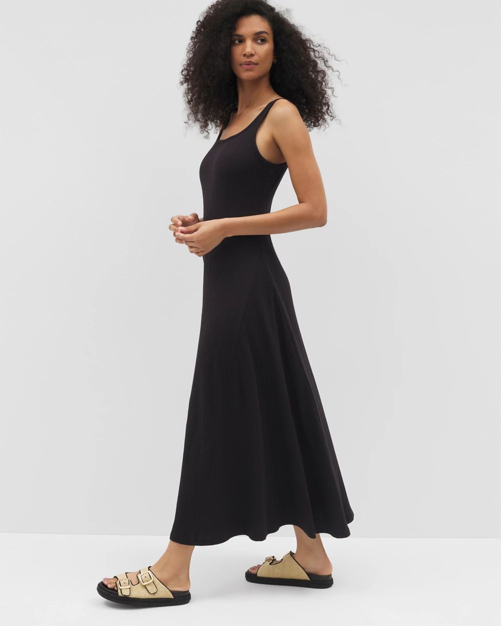 Rib Square Neck Lounge Dress