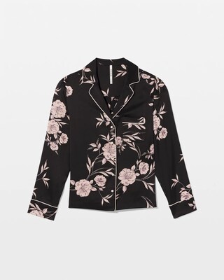Long-Sleeve Notch Collar Pajama Top click to view larger image.