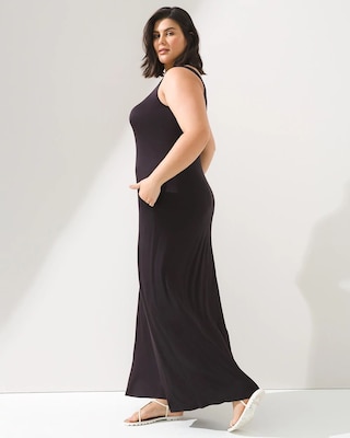 Square Neck Maxi Dress With Built-in Bra