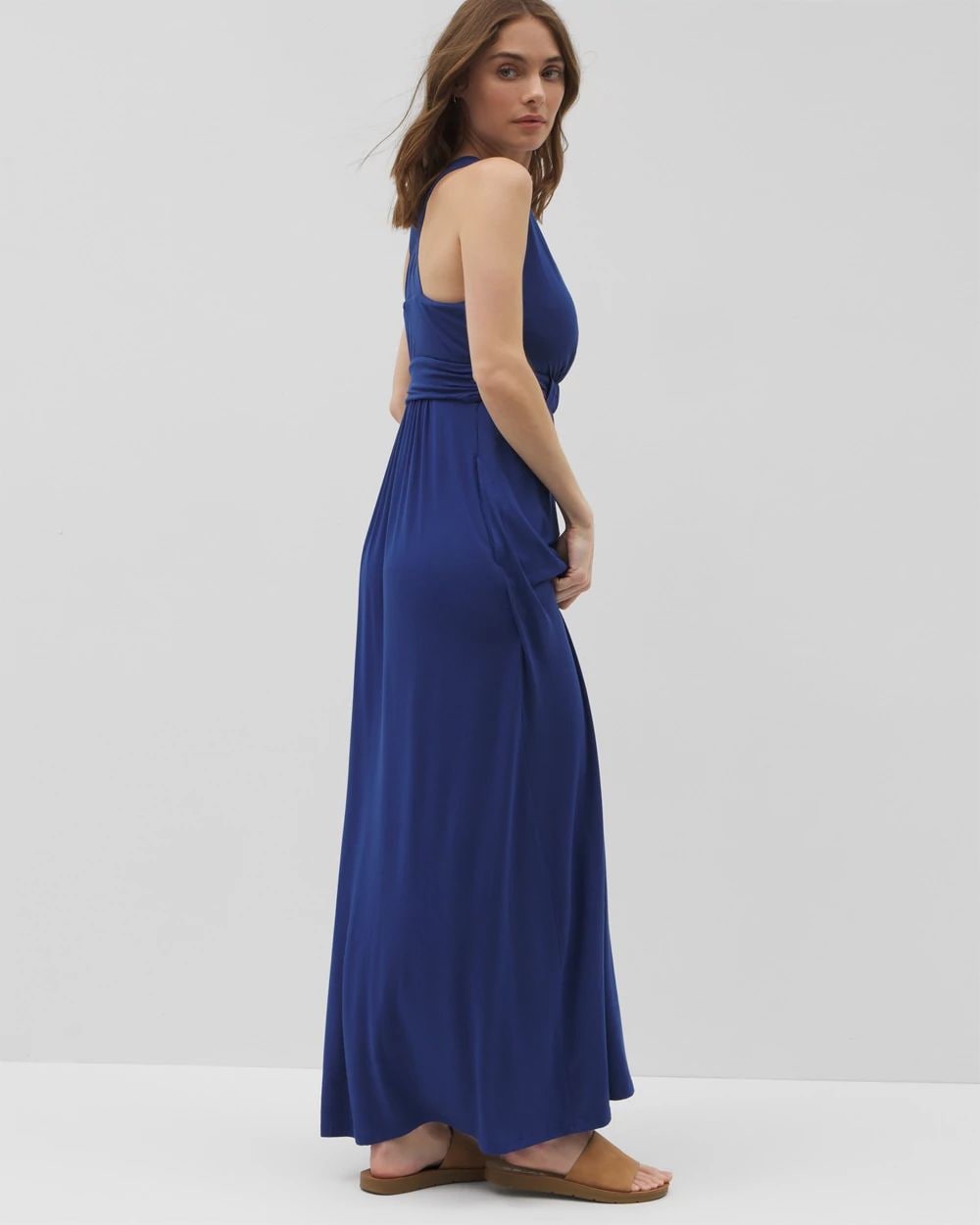 Soft Jersey Isla Cross Back Maxi Bra Dress