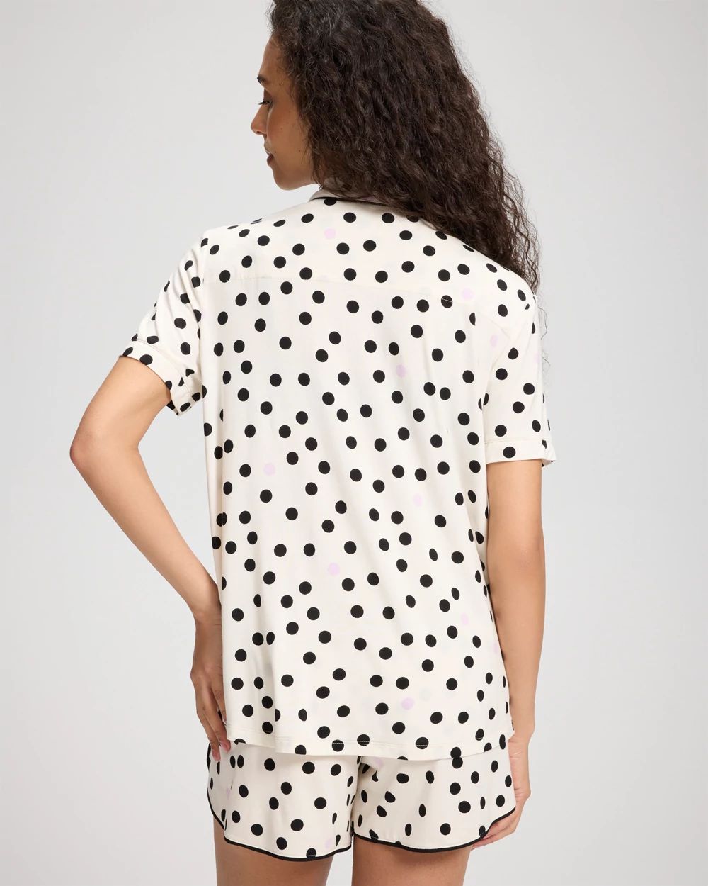 Cool Nights Short Sleeve Notch Collar Pajama Top