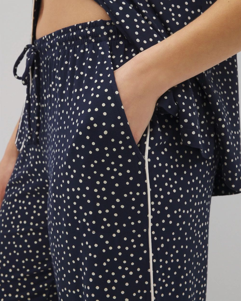 Cool Nights Piped Crop Pajama Pants