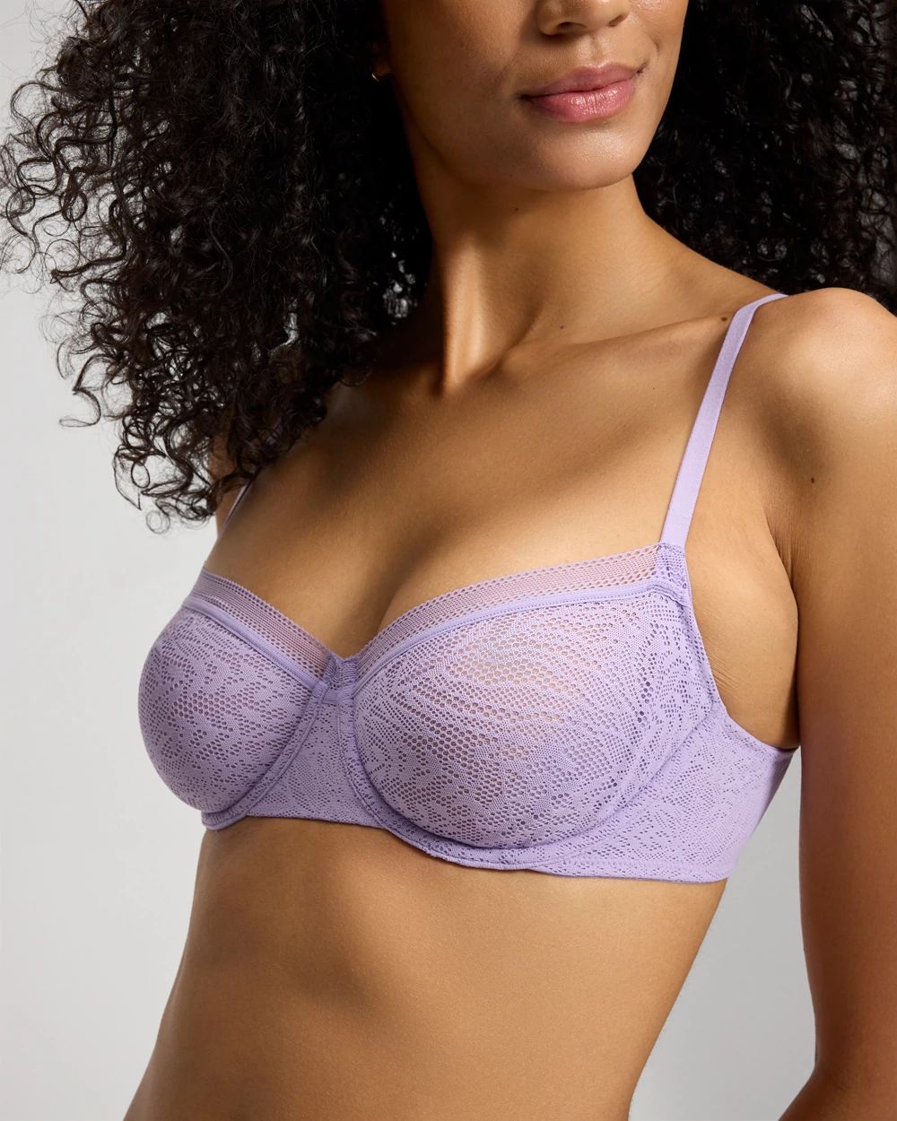 Soma Unlined Balconette Bra with Stretch Lace click to view larger image.