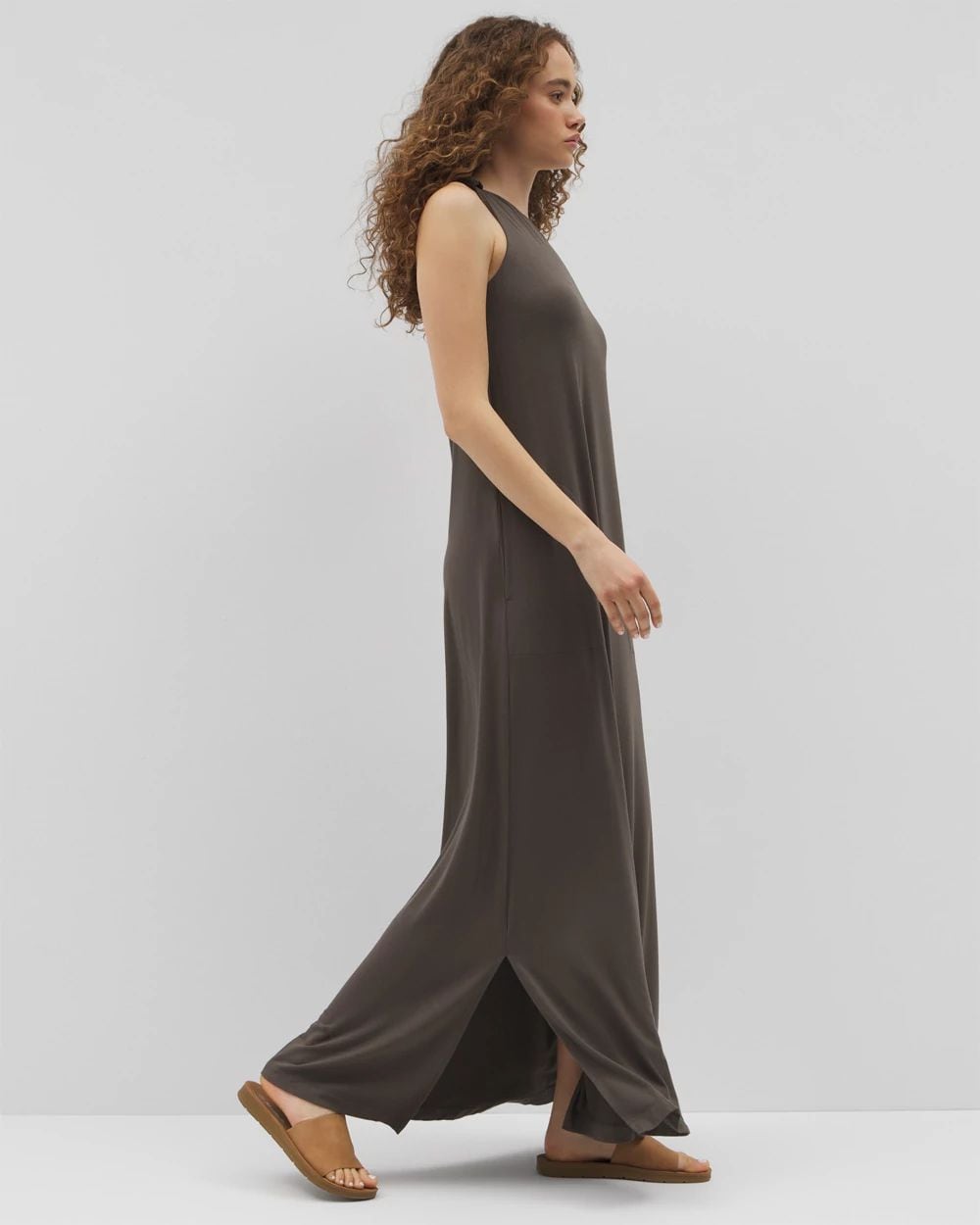 Soft Jersey One-Shoulder Maxi Bra Dress