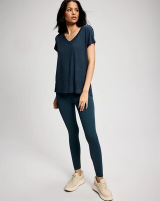 Rib Knit V-Neck Tee click to view larger image.