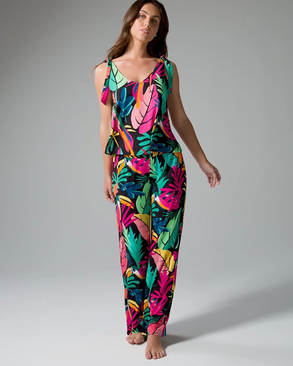 Tie-Shoulder Pajama Tank click to view larger image.