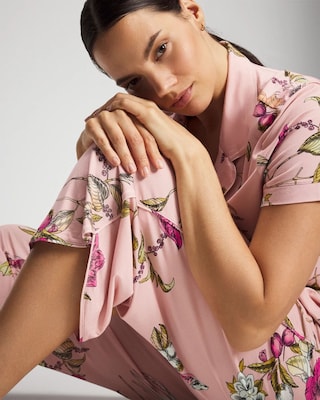 Piped Crop Pajama Pant click to view larger image.