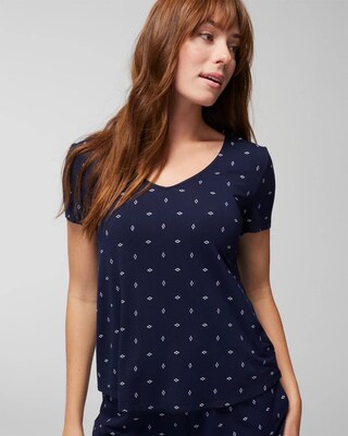 Printed Short-Sleeve Pajama Tee