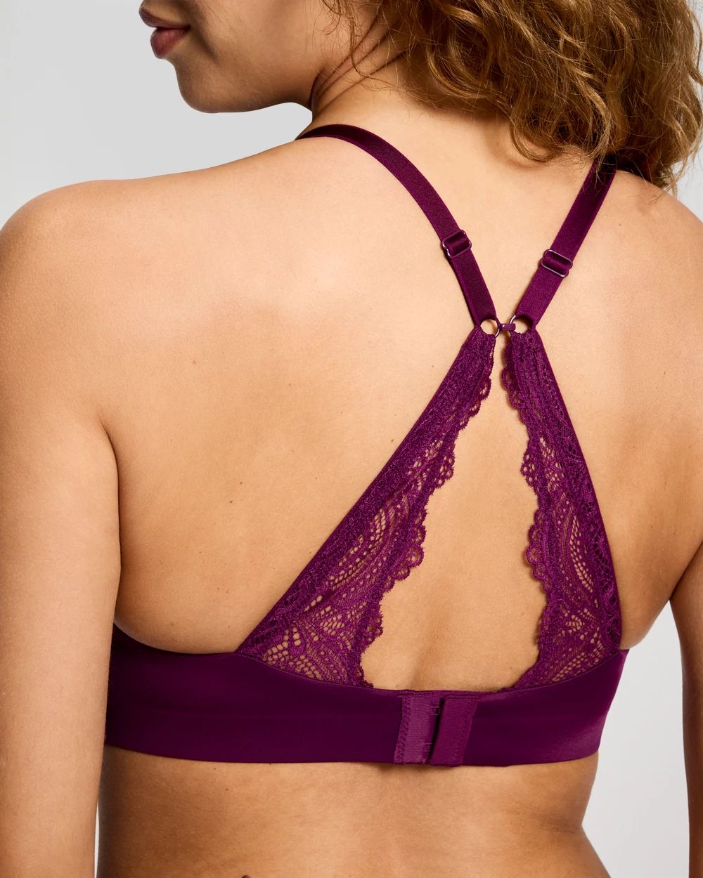 Luxe Wireless Bra with Lace Back click to view larger image.
