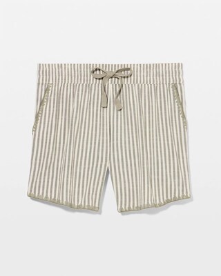 Beach Cotton Relaxed Blanket Stitch Shorts click to view larger image.