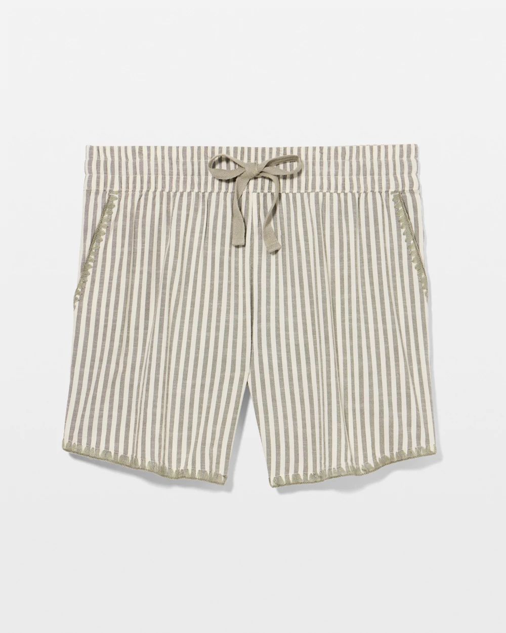 Beach Cotton Relaxed Blanket Stitch Shorts