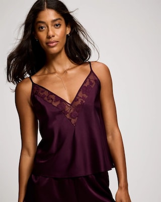 Midnight Flora Silk + Lace Cami