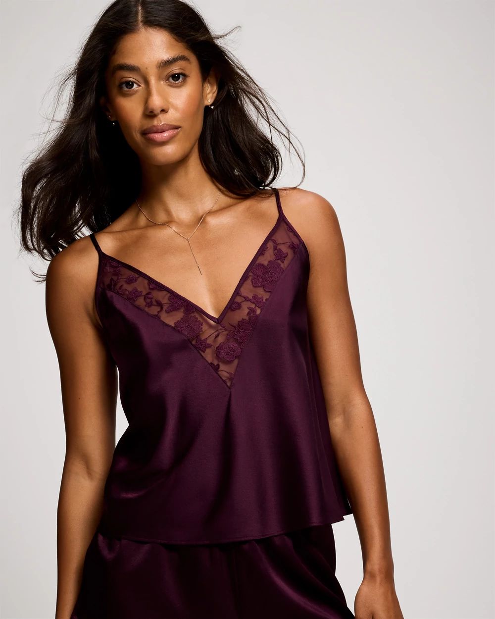 Soma's Sexiest Midnight Flora Silk + Lace Cami