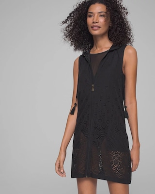 Gypsy Gem Zip Front Hoodie Dress Coverup