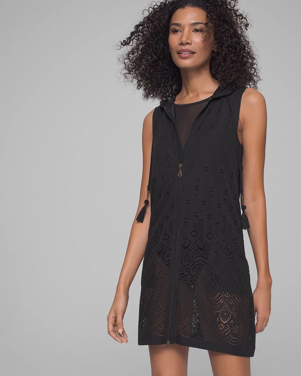 Gypsy Gem Zip Front Hoodie Dress Coverup