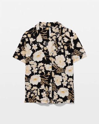 Short Sleeve Notch Collar Pajama Top click to view larger image.