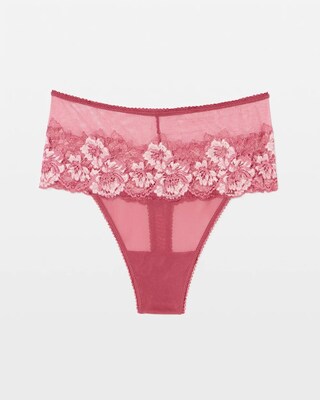 Romantic Lace High-Waist Thong Panty click to view larger image.