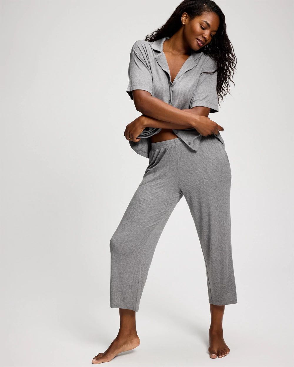 Relaxed Notch Collar Pajama Top click to view larger image.