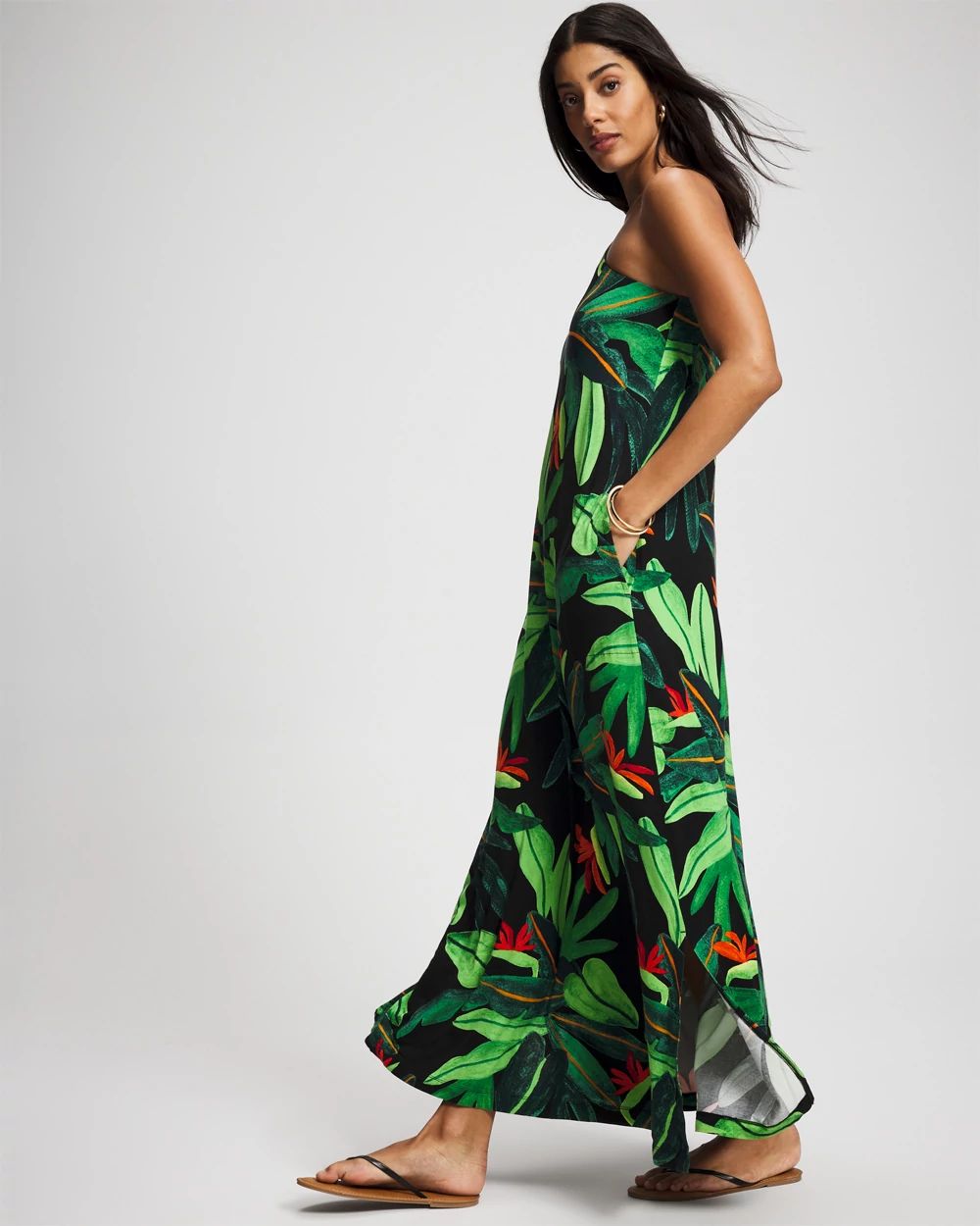 Soft Jersey One-Shoulder Maxi Bra Dress