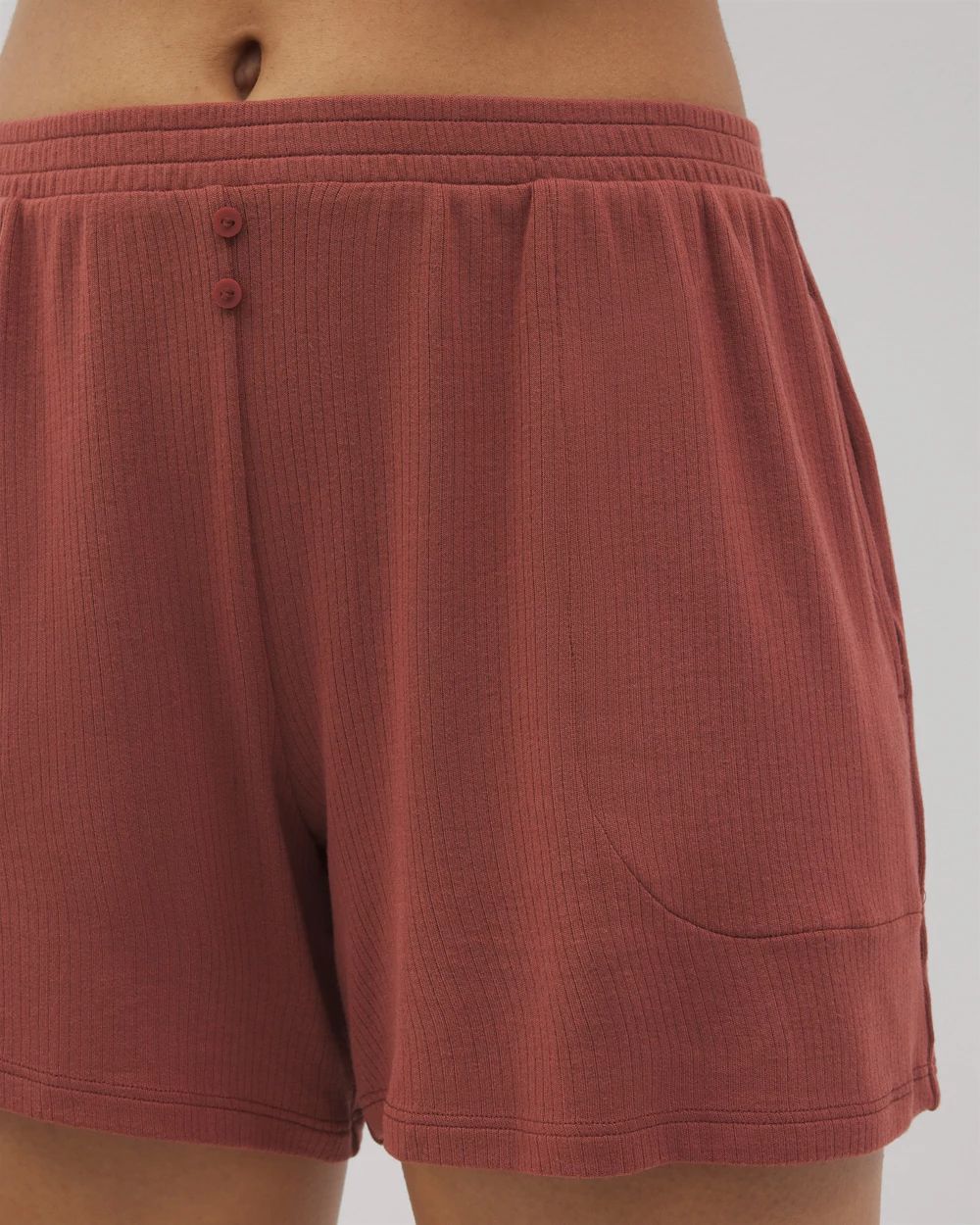 Lightweight Rib Knit Pajama Shorts