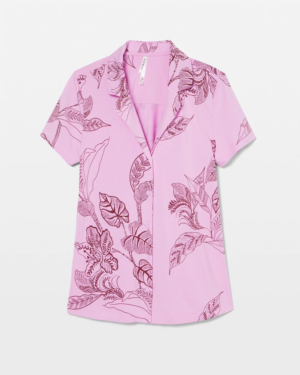 Cool Nights Short Sleeve Notch Collar Pajama Top
